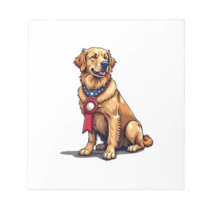 Bloco De Notas Camiseta Vintage do Cão Golden Retriever Americano