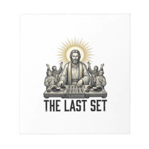 Bloco De Notas Camiseta Vintage Religiosa DJ The Last Set Design_