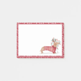 Bloco De Notas Camisola feita malha do cão do Natal do Dachshund