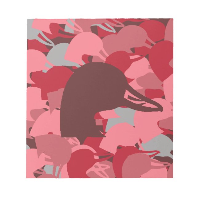 Bloco De Notas Camo Cabeça de Pato Rosa (Frente)
