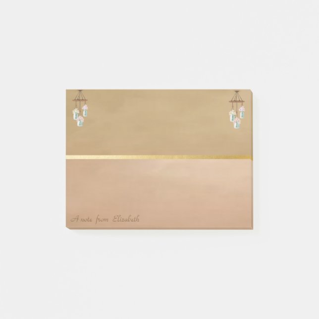 Bloco De Notas Campainhas de Vento Elegantes e Chic - Personaliza (Frente)