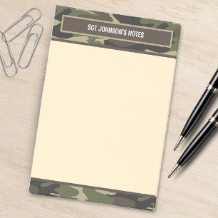 Bloco De Notas Campanha de fadiga do Exército Castanho e Verde