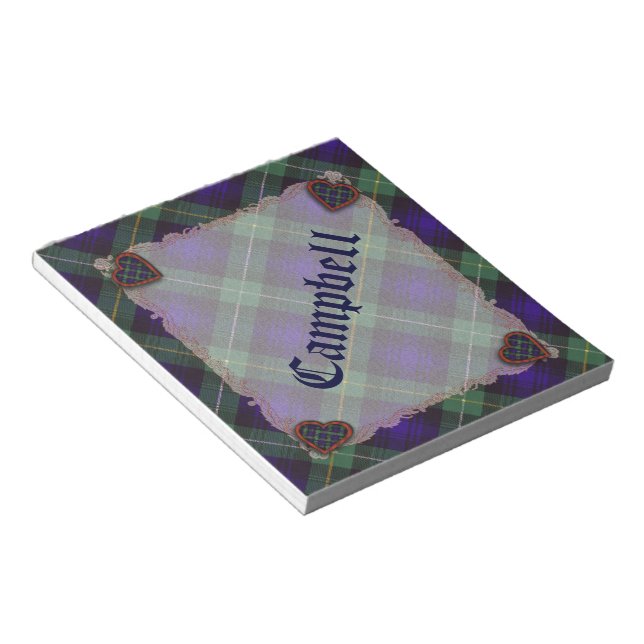 Bloco De Notas Campbell of Argyll Scottish clan tartan - Xadrez (Inclinado)