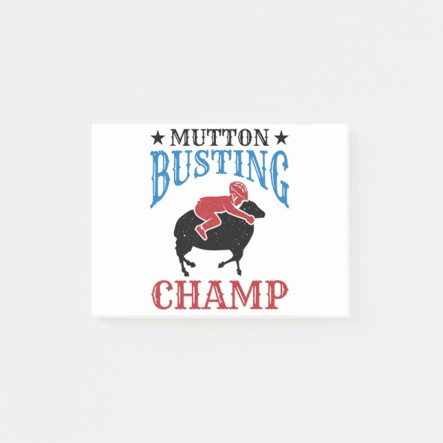 Bloco De Notas Campeão de Mutton Busting Montando Ovelhas (Frente)