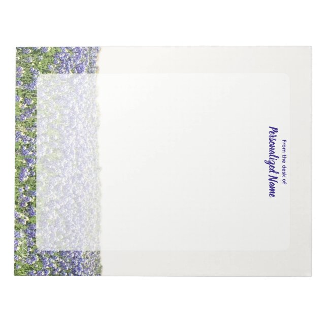 Bloco De Notas Campo Bluebonnet sem linhas (Frente)