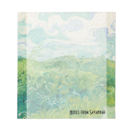 Bloco De Notas Campos de trigo verde de Van Gogh personalizados