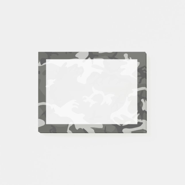Bloco De Notas Camuflagem Abstrata Cinza Moderna (Frente)