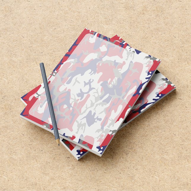 Bloco De Notas Camuflagem, Azul Branco Vermelho Cinza, Militar, E (Criador carregado)