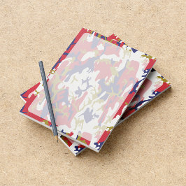Bloco De Notas Camuflagem, Azul Branco Vermelho Dourado, Militar,