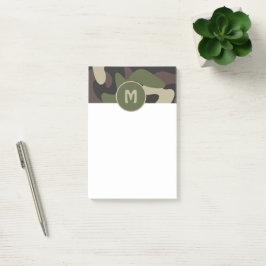 Bloco De Notas Camuflagem Militar Padrão Verde Castanho Monograma