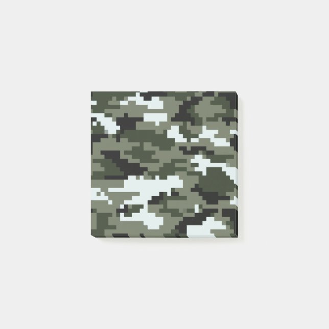 Bloco De Notas Camuflagem urbana digital de 8 bits/Camo (Frente)
