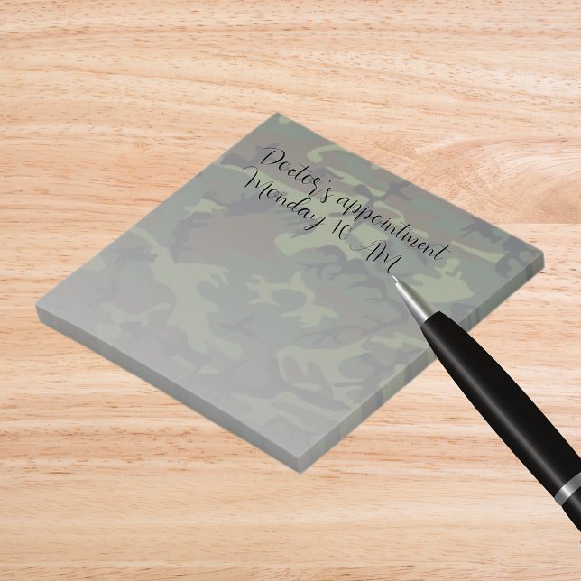 Bloco De Notas Camuflagem Verde Militar (Military Green Camouflage Post-it Notes)
