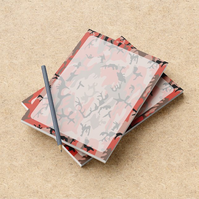 Bloco De Notas Camuflagem Vermelha e Marrom, Militar, Exército (Criador carregado)