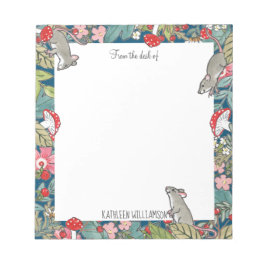 Bloco De Notas Camundongos com Rato Whimsc Mushroom Woodland Pers