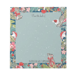 Bloco De Notas Camundongos com relva-maria Natal