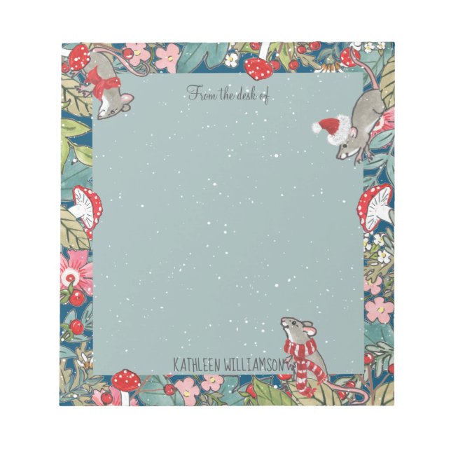 Bloco De Notas Camundongos com relva-maria Natal (Frente)