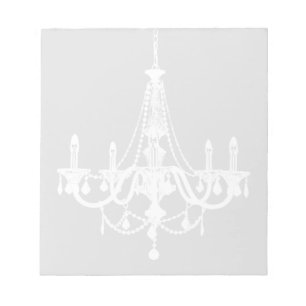 Bloco De Notas Candelabro branco e cinzento chique