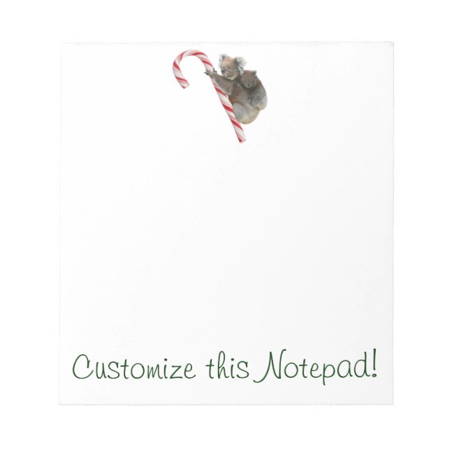 Bloco De Notas Candy Cane Australian Koala Bears (Frente)