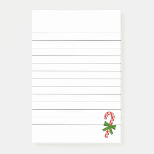 Bloco De Notas Candy Cane Fita Verde Natal Linhas