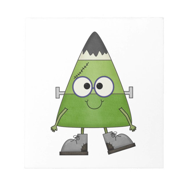 Bloco De Notas Candy Corn Frankenstein Halloween (Frente)