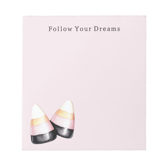 Bloco De Notas Candy Corn Preto Rosa (Frente)