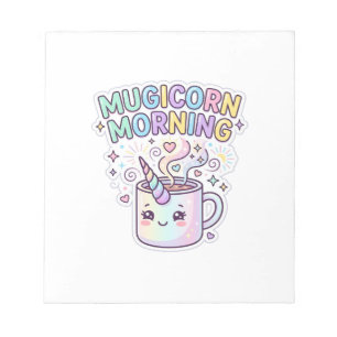 Bloco De Notas Caneca Unicórnio Manhã Desenho Gráfico Zazzle Des