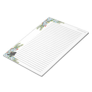 Bloco De Notas Caniche no inverno floral [alinhado]