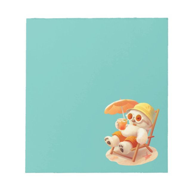 Bloco De Notas Canino de Sorriso - Modo de Praia Ativado (Frente)