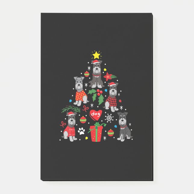 Bloco De Notas Canteiro de Árvore de Natal Engraçado Cão-de-Pé En (Frente)