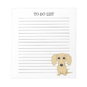 Bloco De Notas Cão bonito de creme do Wiener dos desenhos