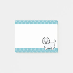Bloco De Notas Cão Cartoon de Terrier Branco de West Highland