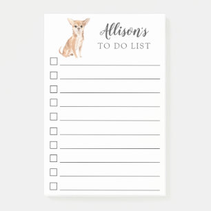 Bloco De Notas Cão da chihuahua da aguarela personalizado para