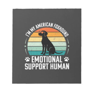 Bloco De Notas Cão de Apoio Emocional Humano Foxhound Americano