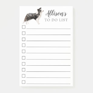 Bloco De Notas Cão de border collie personalizado para fazer a