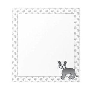 Bloco De Notas Cão De Cartoon Azul E Branco Em Escada