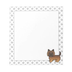 Bloco De Notas Cão-de-Cartoon de Coroa Vermelha Cairn Terrier