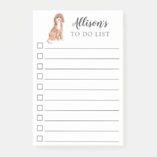 Bloco De Notas Cão de Cavapoo personalizado para fazer a lista
