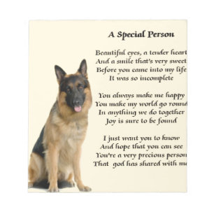 Bloco De Notas Cão de german shepherd - poema especial da pessoa