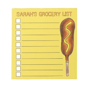 Bloco De Notas Cão de Milho Amarelo Personalizado Para Fazer List