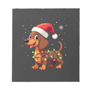 Bloco De Notas Cão de Natal Dachshund Papai Noel Xmas Wiener 3