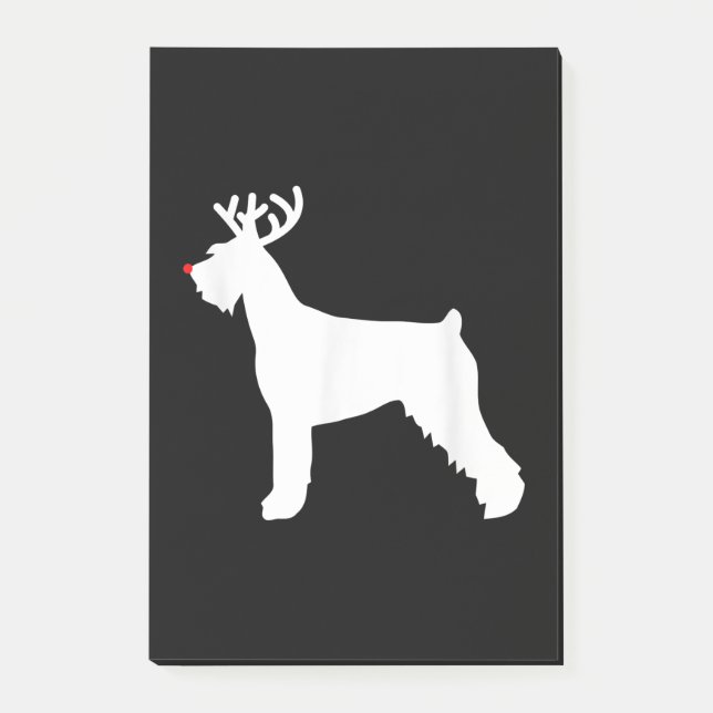Bloco De Notas cão de natal de renas schnauzer gigante (Frente)