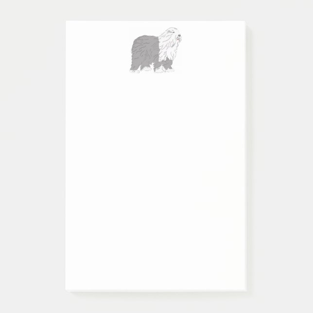 Bloco De Notas Cão de Ovelha Inglês (Frente)