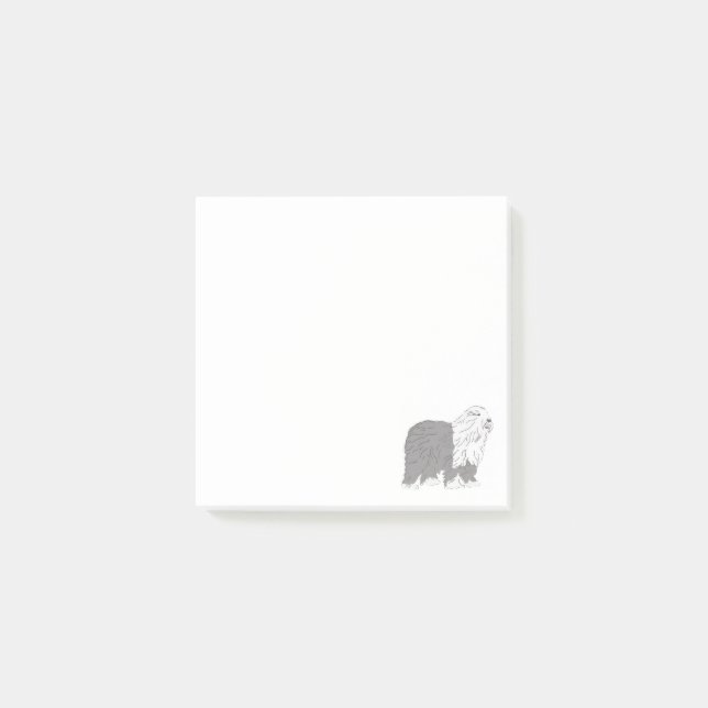 Bloco De Notas Cão de Ovelha Inglês (Frente)