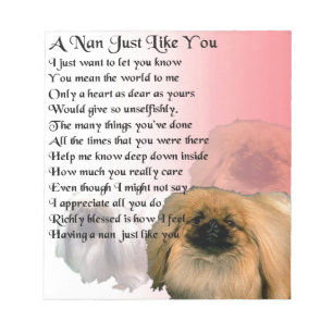 Bloco De Notas Cão de Pekingese - poema de Nan