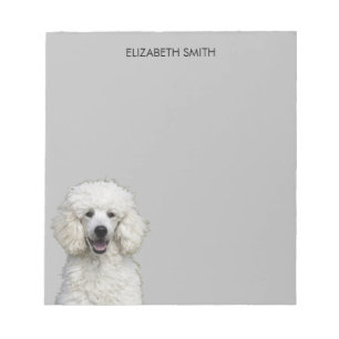 Bloco De Notas Cão-de-Poodle Branco Padrão