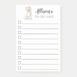 Bloco De Notas Cão de Westie personalizado para fazer a lista