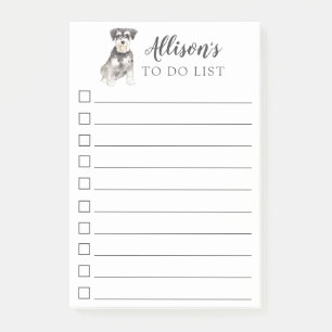 Bloco De Notas Cão do Schnauzer diminuto personalizado para faze