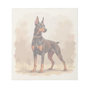 Bloco De Notas Cão Doberman Pinscher Marrom Ferrugem Vermelho