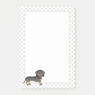 Bloco De Notas Cão e patas, de cabelo curto e preto