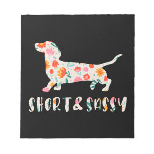 Bloco De Notas Cão floral de Dachshund, pequeno e assado